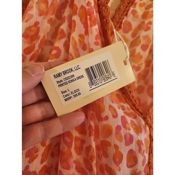 Ramy Brook NWT Donica Leopard print swim cover up dress size Large - Picture 9 of 12